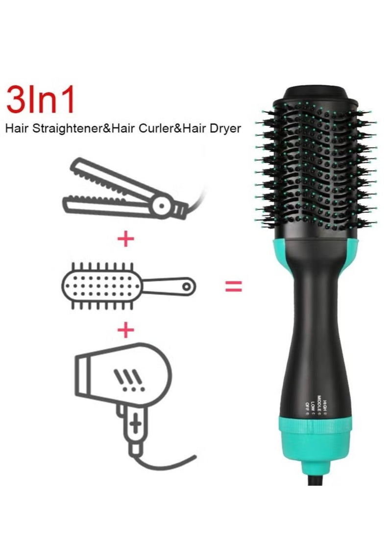 TIGER 3-in-1 One-Step Hot  Air Hair Brush | Electric Straightener, Curler & Dryer Comb | Fast & Efficient Hair Styling Tool (Green) | Smooth, Shiny, Frizz-Free Hair - Image 4