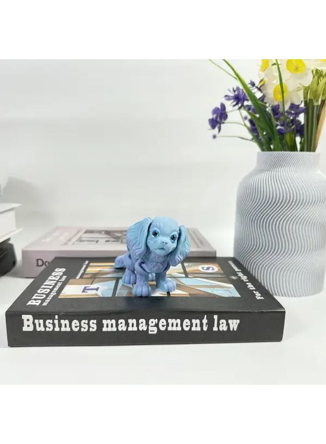 Blue Small 3D Printed Poodle Dog Figurine Collectible Statue Christmas Gift - Image 1