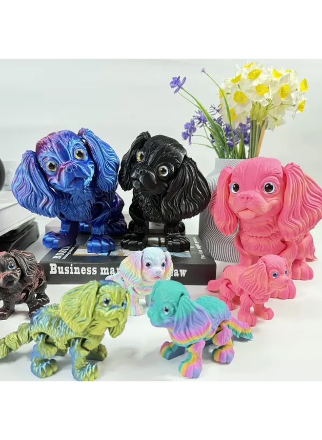 Blue Small 3D Printed Poodle Dog Figurine Collectible Statue Christmas Gift - Image 5