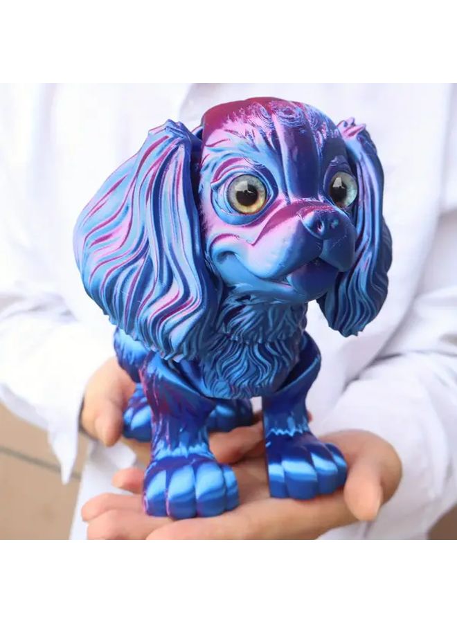 Blue Small 3D Printed Poodle Dog Figurine Collectible Statue Christmas Gift - Image 3
