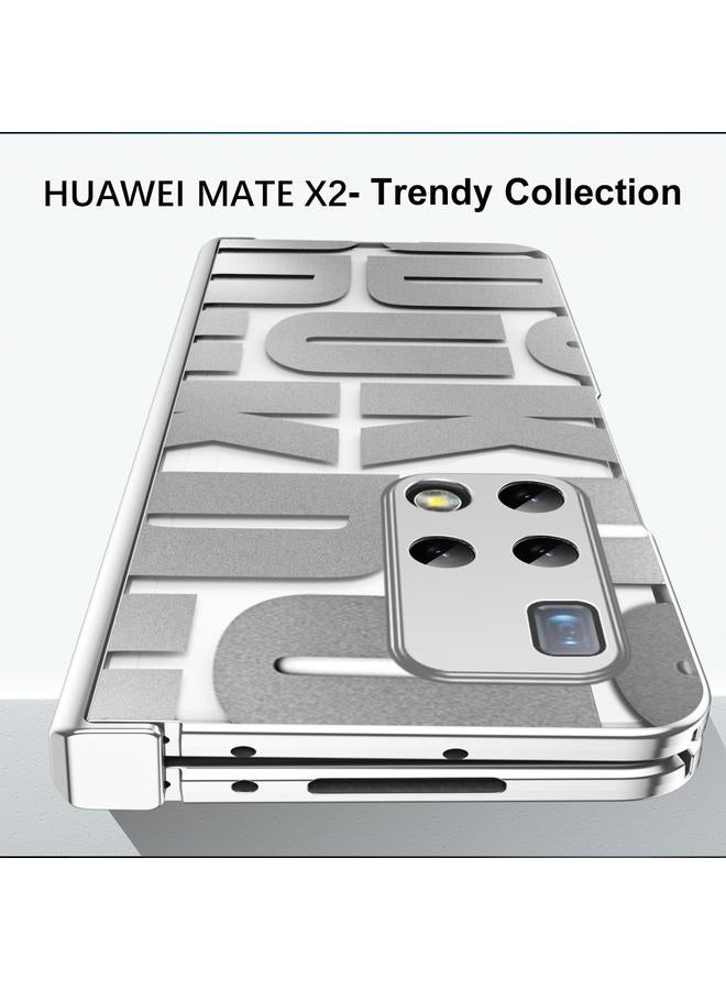زبون جراب لهاتف Huawei Mate X2، جراب هاتف قابل للطي مطلي بالكهرباء ومتكامل مع مفصلات - Image 3