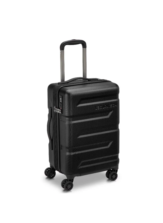 ديلسي _باريس DELSEY Paris Securetec Slash Set of 3 Hardside Trolley Luggage 55cm, 69cm & 82cm with TSA Lock, Secure Closure, 4 Double Wheels & Premium Travel Design - Black