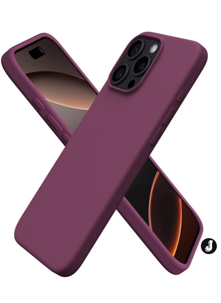 JAJEEK "New Wine Red Liquid Silicone iPhone 16 Pro Max 6.9” Case – Sleek & Protective Cover" - Image 1