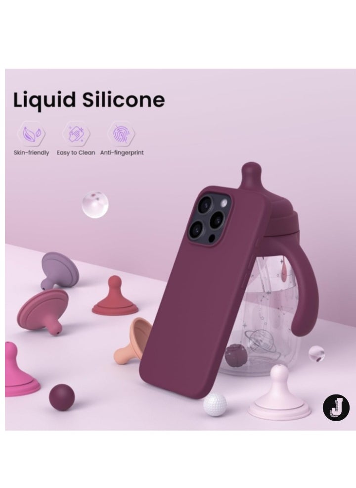 JAJEEK "New Wine Red Liquid Silicone iPhone 16 Pro Max 6.9” Case – Sleek & Protective Cover" - Image 3