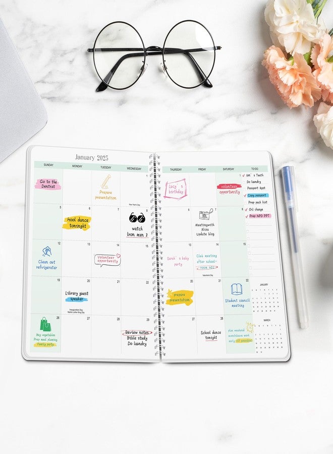 KAICN Monthly Planner 2026, Calendar 12 Months Planner with Flexible PVC Cover for Home,School and Office Work, 7" x 9", Jan 2026 - Dec 2026-Green - Image 5