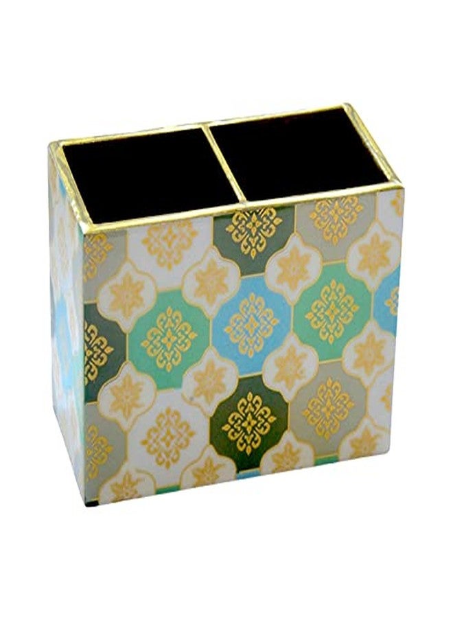 Tranquil Square | Handcrafted | Premium Finish | Imperial Line Glossy Marble Finish Two Rack Wooden Cutlery Stand - Image 2