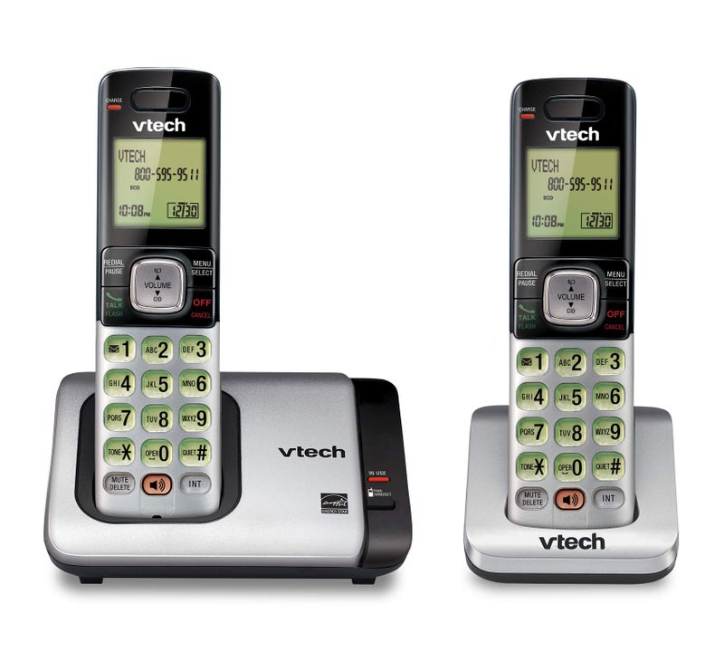 VTech CS6719-2 2-Handset Cordless Phone with Caller ID/Call Waiting, Handset Intercom & Backlit Display/Keypad, Silver - Image 1