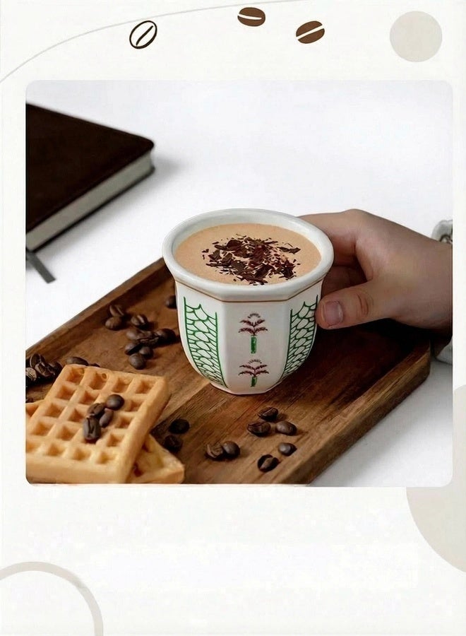 Espresso Cup Arabic Coffee Cup Mug Ceramic Coffee Cup Teacup for Turkish Tea, Latte, Cappuccino 180mL - Image 4