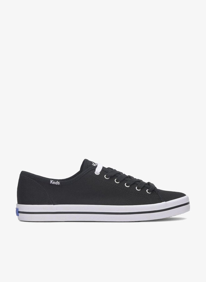 Keds Women's Kickstart Lace Up Pennant Canvas Casual Sneaker Black - Image 1