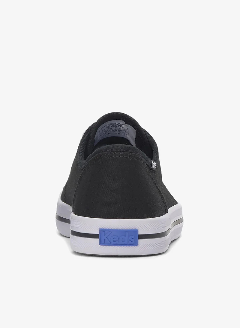 Keds Keds Women's Kickstart Lace Up Pennant Canvas Casual Sneaker Black