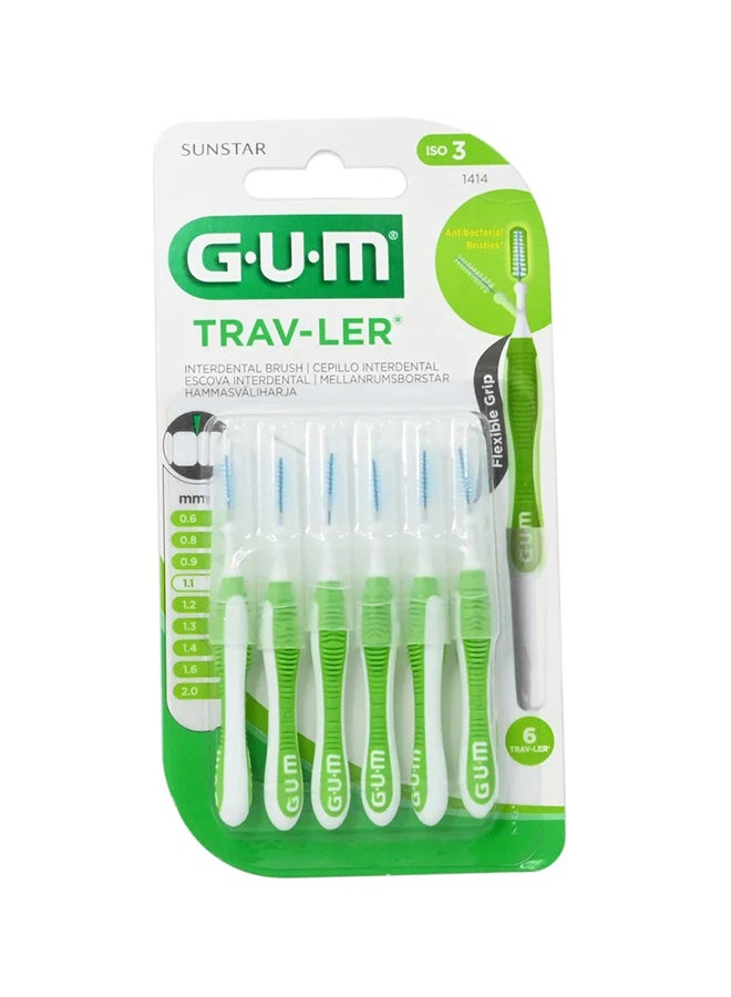Gum فرشاة الأسنان بين الأسنان بروكسا للسفر مقاس 1.1 متر 