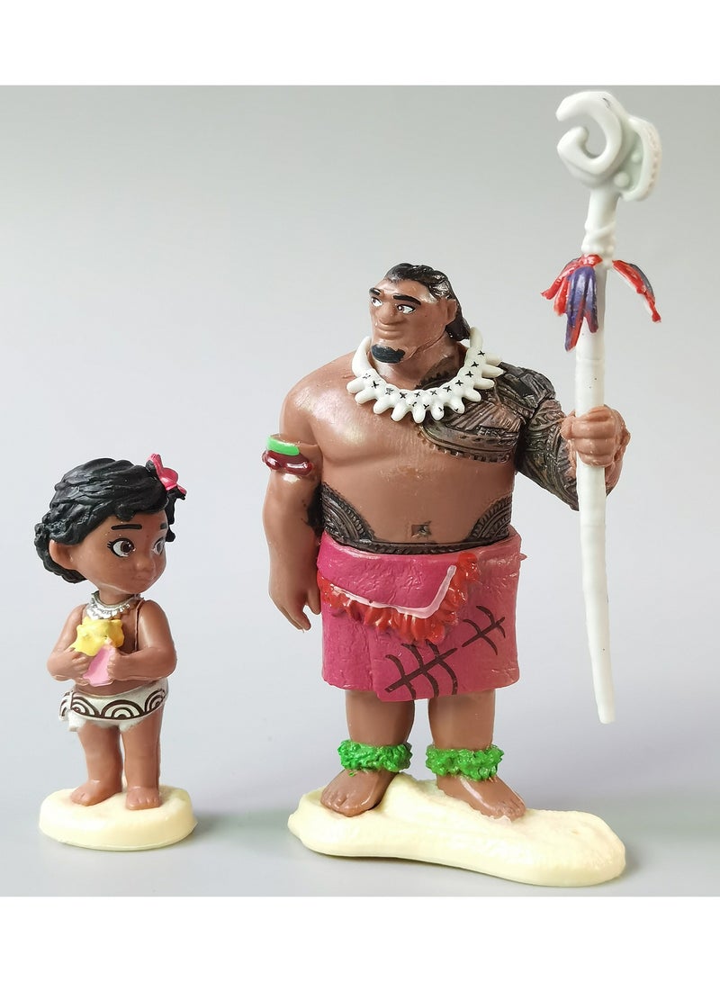 5pc 6-12cm Moana Princess Maui Chief Tui Tala Heihei Pua Action Figure Brinquedo Toys - Image 3