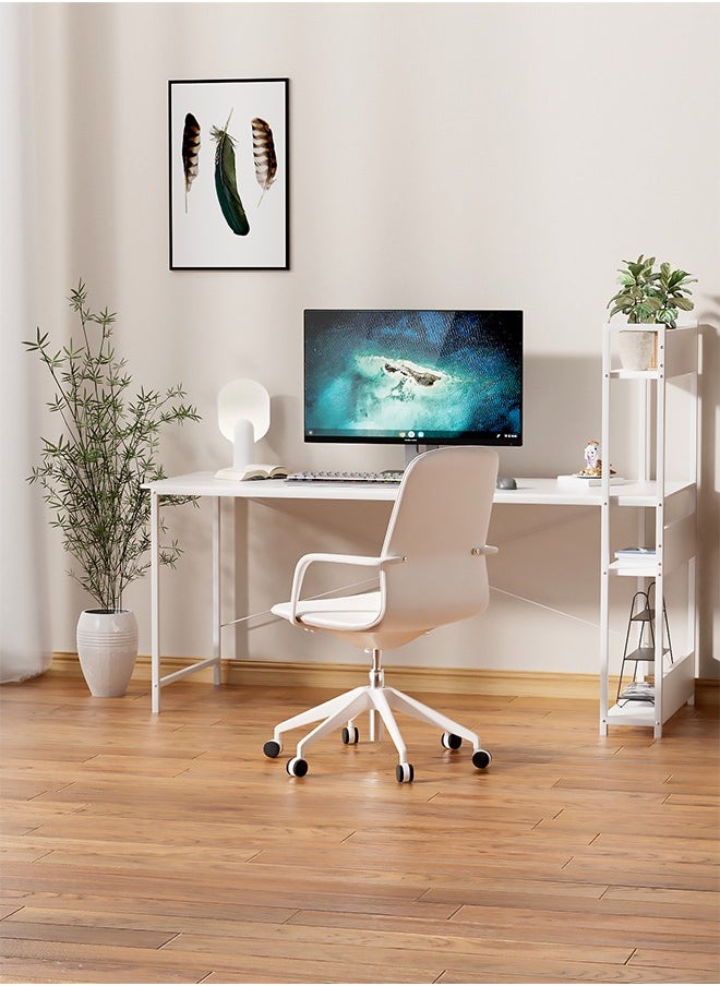 ZERIFAM - 100 * 50cm Computer Desk with 4-Tier Shelves - Computer Study Table with Bookshelf for Home Office Workstation, Study Desk for Small Space, Industrial Modern Style - Image 1