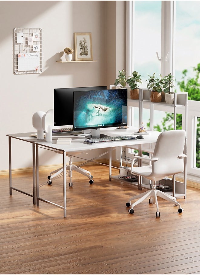 ZERIFAM - 100 * 50cm Computer Desk with 4-Tier Shelves - Computer Study Table with Bookshelf for Home Office Workstation, Study Desk for Small Space, Industrial Modern Style - Image 1