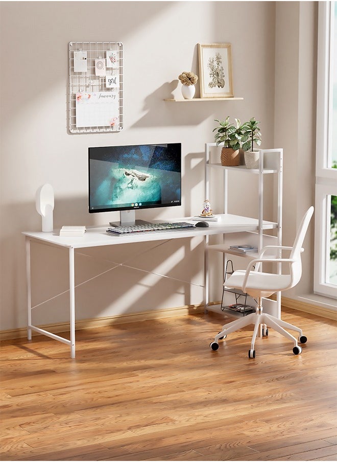 ZERIFAM - 100 * 50cm Computer Desk with 4-Tier Shelves - Computer Study Table with Bookshelf for Home Office Workstation, Study Desk for Small Space, Industrial Modern Style - Image 1
