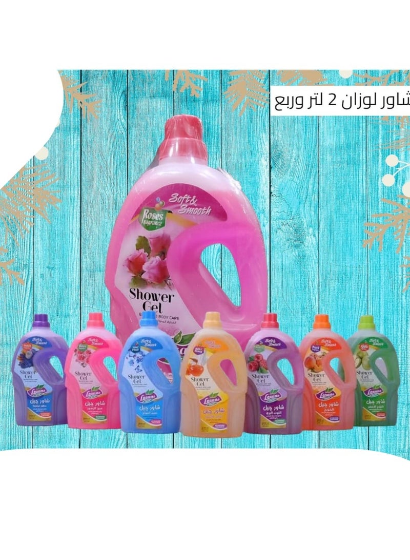 لوزان جل استحمام عبير الزهور - 2250 مل + لوفه متعدده الالوان - Image 3
