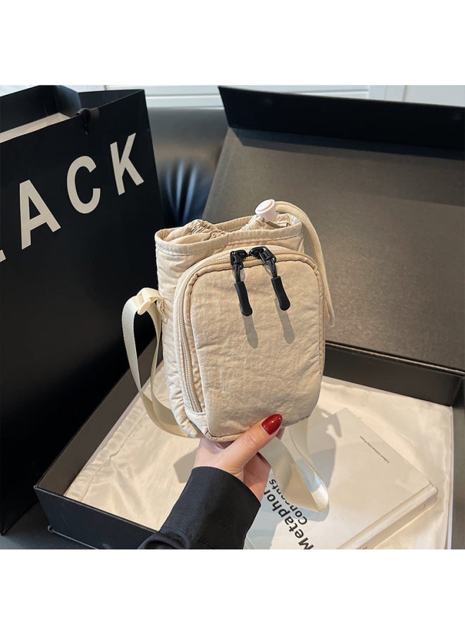Niche Design Crossbody Shoulder Bottle Bag Mobile Phone Bag Waterproof Yoga Bag Running Outdoor Carrying Bag-Colour:White - Image 1