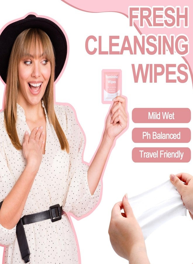 Leelosp 500 Pieces Feminine Wipes Individually Wrapped Women Travel Size Bulk Unscented Intimate Wipes Mild Private Parts Ph Balanced for Travel Bathroom Toilet Daily - Image 5