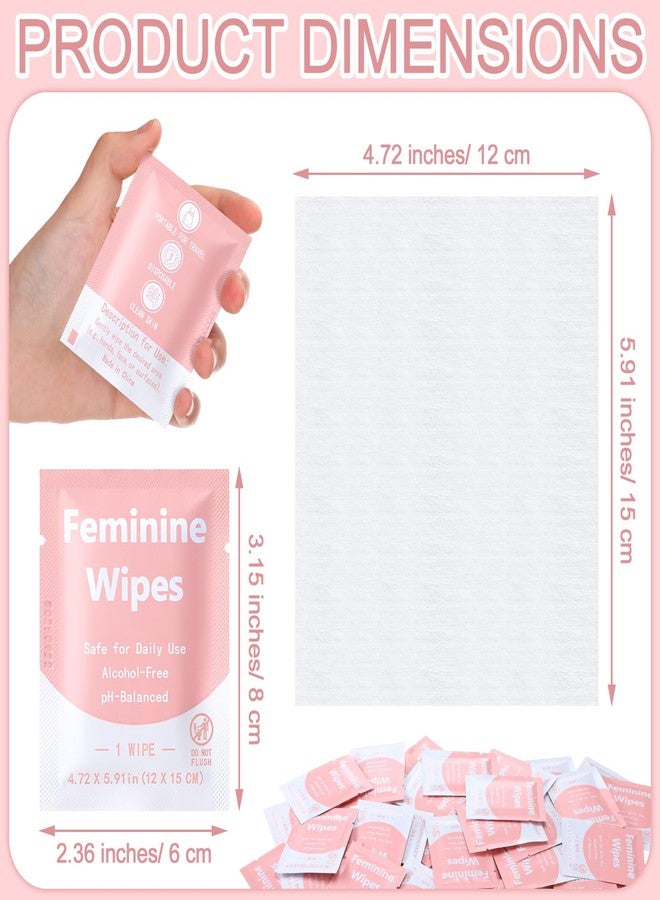 Leelosp 500 Pieces Feminine Wipes Individually Wrapped Women Travel Size Bulk Unscented Intimate Wipes Mild Private Parts Ph Balanced for Travel Bathroom Toilet Daily - Image 2