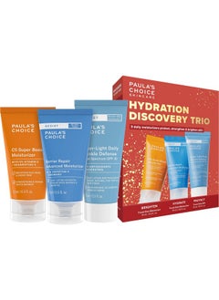 باولاز تشويس مجموعة Paula'S Choice Hydration Trio Travel Essentials Mini Kit، تتضمن مرطب C5 5% فيتامين C، ومرطب Resist Barrier Repair Moisturizer ومرطب Resist Wrinkle Defense Matte Tinted Moisturizer SPF 30، مجموعة من 3 قطع 