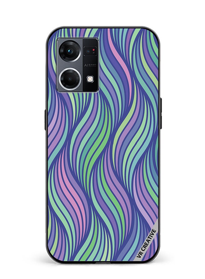 VR CREATIVE Protective Case Cover For Oppo Reno8 4G Strips Design Multicolour - Image 1