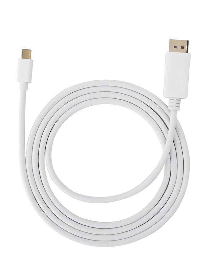 NIBEMINENT Mini DP To Display Port Cable White - Image 1
