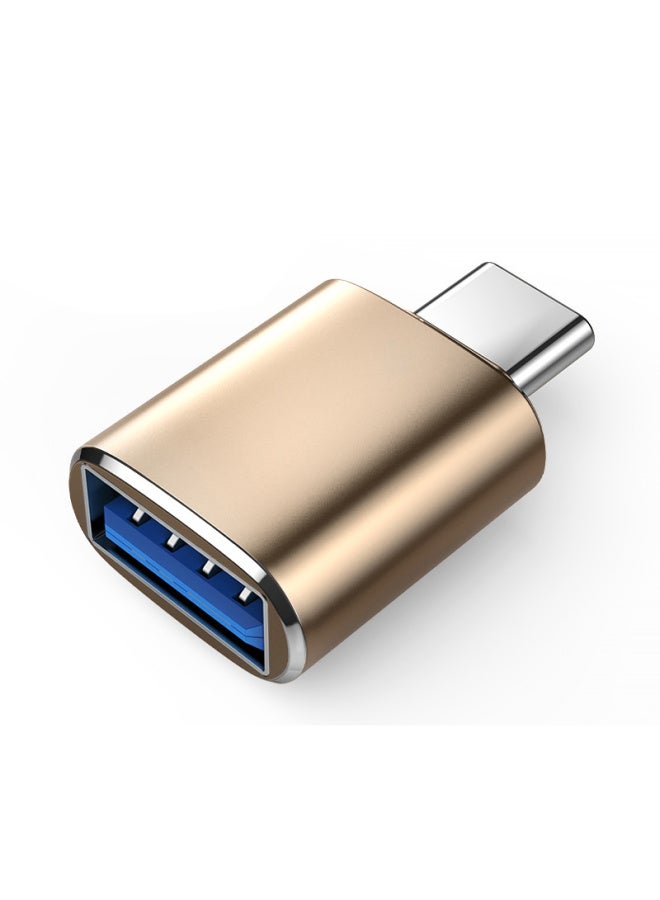 Applicable To Iphone15/16 Apple 12/13 External U Disk OTG Adapter 3.0 Converter Connection Lightni-Color:1 Pack [gold] Type-c Male To Usb3.0 Female★Special For Apple 15/16  - Image 1