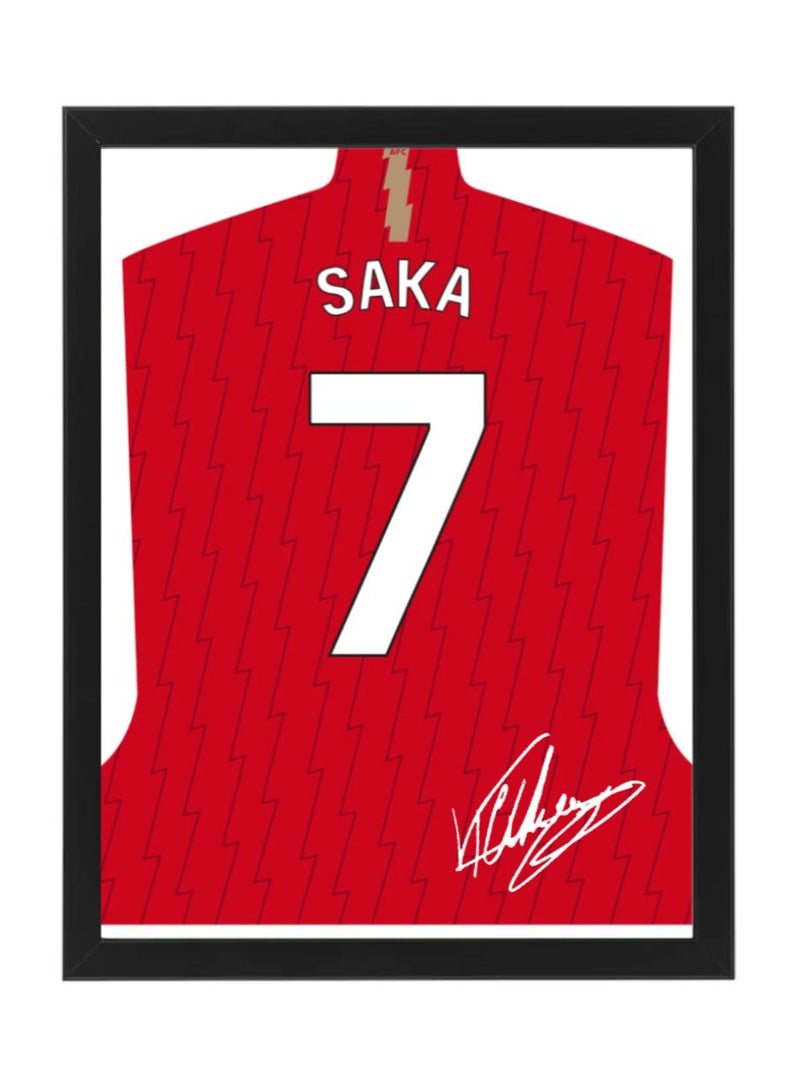Boomah Accessories Bukayo Saka Arsenal Autographed Jersey Poster with Frame 30x40cm