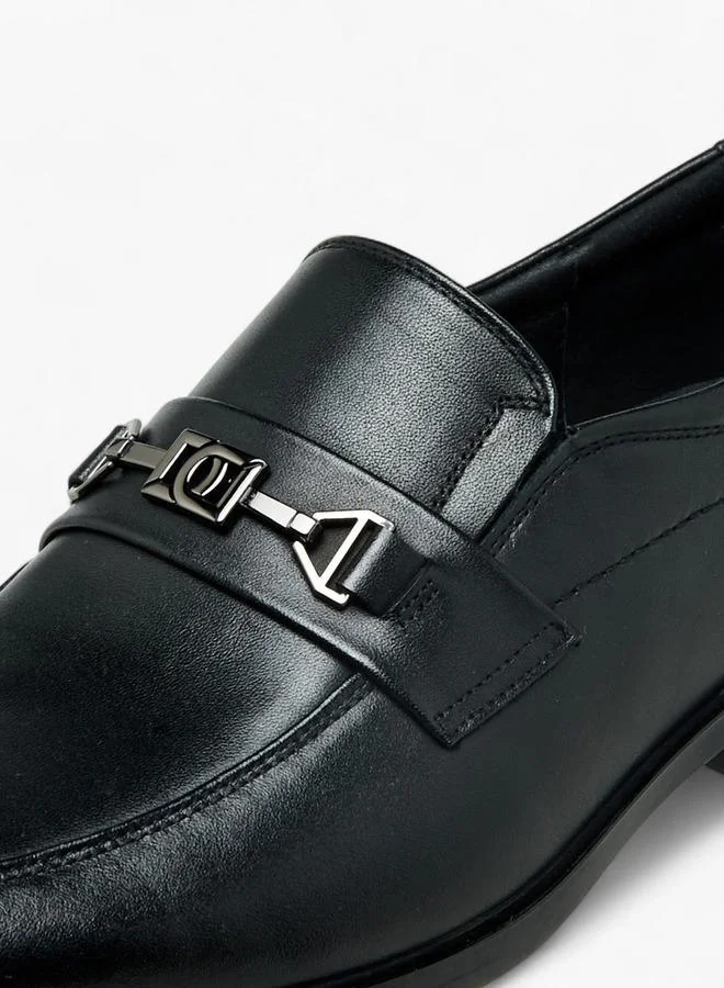 Duchini Black Men Metal Accent Leather Loafers for Men | Best Price UAE