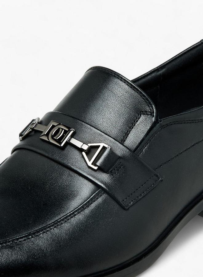 DUCHINI Men Metal Accent Leather Loafers - Image 4