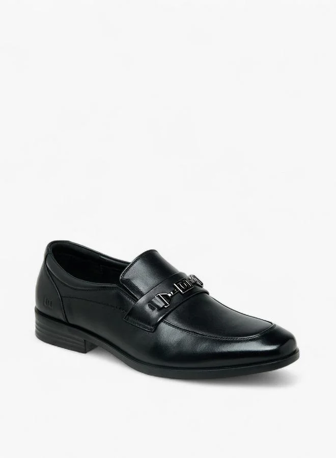 DUCHINI Men Metal Accent Leather Loafers