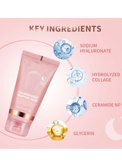 Medicube Collagen Night Wrapping Peel Off Facial Mask - Overnight Sleeping Mask For Elasticity & Hydration Care, Reduces Sagging & Dullness - Collagen Extract For Radiant Skin  - Image 3