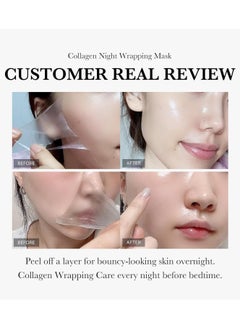 Medicube Collagen Night Wrapping Peel Off Facial Mask - Overnight Sleeping Mask For Elasticity & Hydration Care, Reduces Sagging & Dullness - Collagen Extract For Radiant Skin  - Image 4