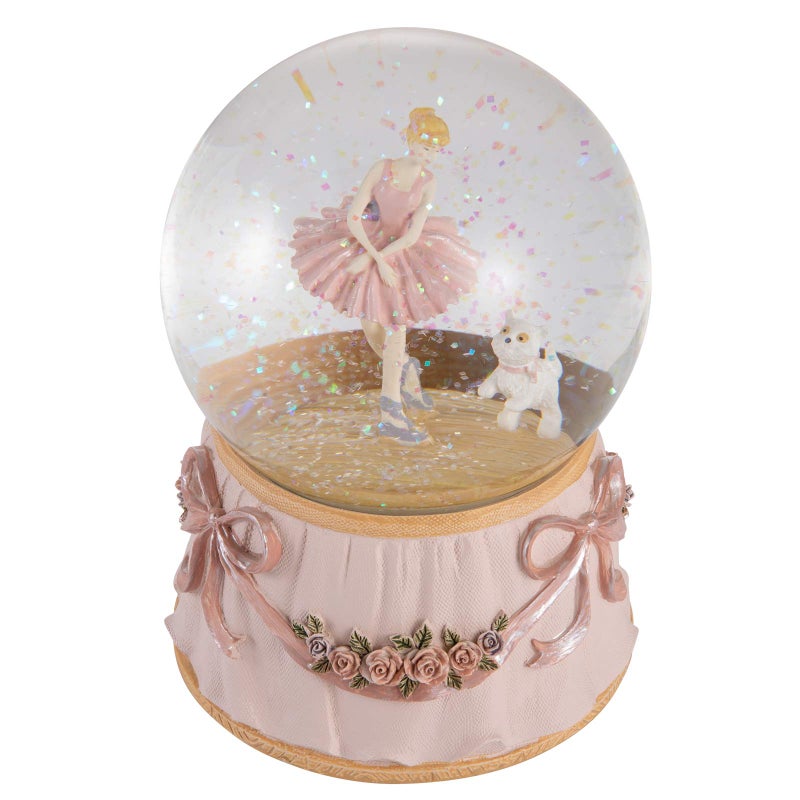 Dreamwizor Ballerina Snow Globe for Mothers Day and Birthday Rotating and Mechanical Real Glass Snowglobe Gift for Adult Women Wife Daughter and Granddaughter with Music Greensleeves Gift Box Packed 