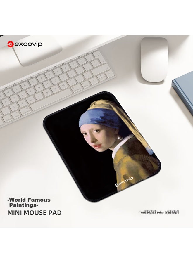 Exco World Famous Painting Small Mouse Pad Edge-locked Computer Office Gaming Esports Portable Cute Cartoon Anime Girl With A Pearl Earring 0626
