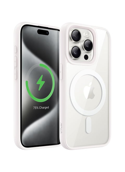 Magnetic Case Compatible with iPhone 14 Pro Max 6.7 inches, Compatible with Magsafe, Translucent Back Slim Shockproof (White)