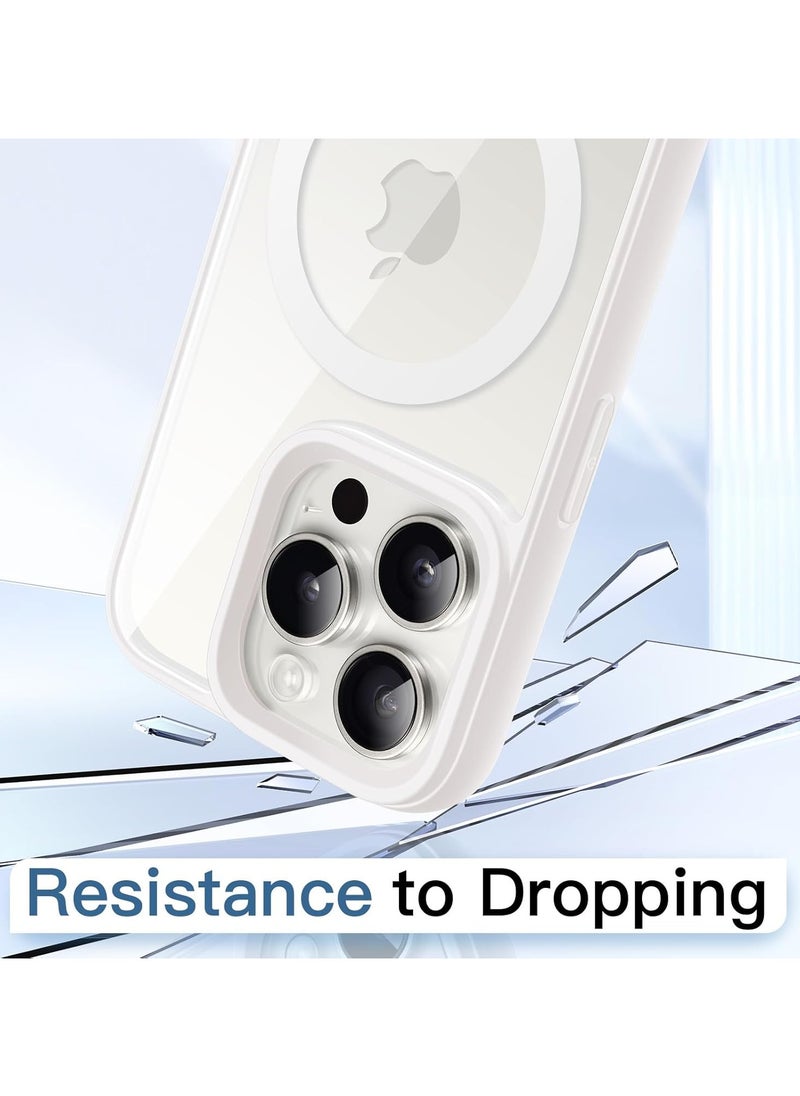 Magnetic Case Compatible with iPhone 14 Pro Max 6.7 inches, Compatible with Magsafe, Translucent Back Slim Shockproof (White)
