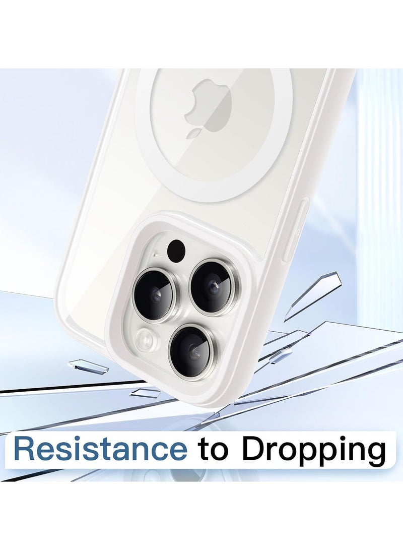 أكاليكس حافظة مغناطيسية متوافقة مع iPhone 14 Pro Max مقاس 6.7 بوصة، متوافقة مع Magsafe، ظهر شفاف نحيف مقاوم للصدمات (أبيض) - Image 5