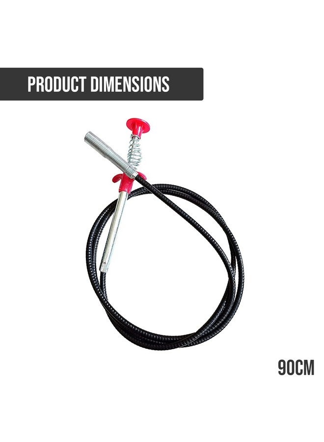 Zureni Drain Cleaner Wire Stick Stainless Steel Hair Catching Claw Drain Sewer Cleaning Spring Sink Pipe Plunger Unblocked Kitchen Bath Basin Hairs Remover Tool (90 cm,1 Pc) - Image 2