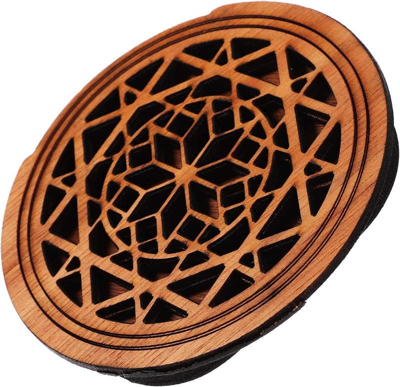 Vaguelly Wooden Guitar Soundhole Cover Block Protector Feedback Reducer for Acoustic Classic Guitar - Image 1