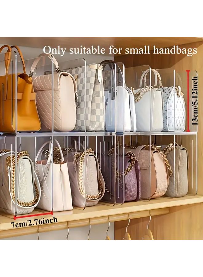 Transparent Acrylic Bag Organizer With Four Compartments For Closet Desktop Storage - Image 2
