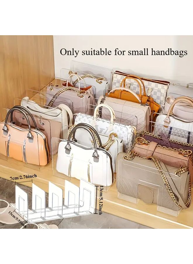 Transparent Acrylic Bag Organizer With Four Compartments For Closet Desktop Storage - Image 5