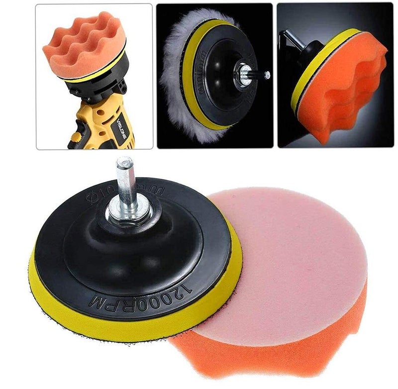 DIY Crafts CT-DIY-HI-32501 Car Cleaning Foam Polishing Waxing Pad Kits Buffing Pad Polishing Wheel Sponge and Wool Buffing Pads - Image 2
