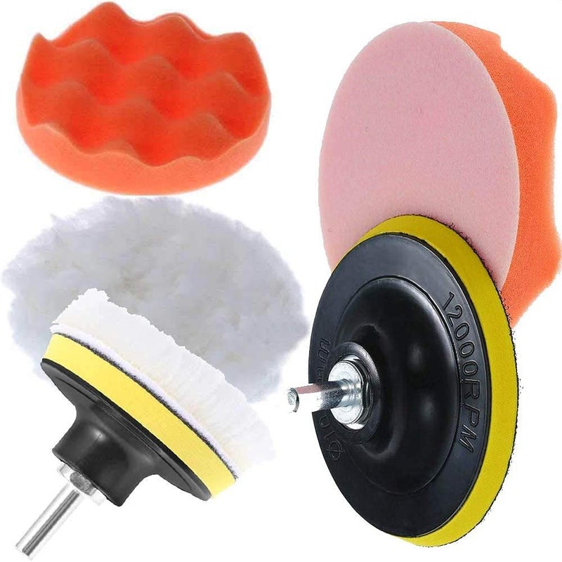 DIY Crafts CT-DIY-HI-32501 Car Cleaning Foam Polishing Waxing Pad Kits Buffing Pad Polishing Wheel Sponge and Wool Buffing Pads - Image 1