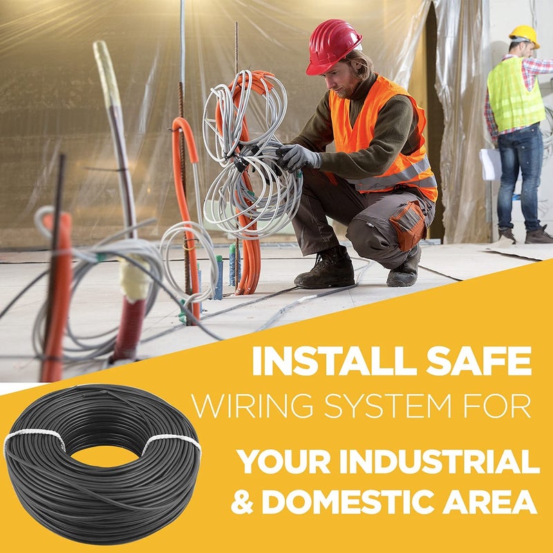 KLICK KLICK Copper Wire with Triple Layer PVC Coating Single Core Flexible Electric Cable for Domestic Industrial Connections 10 mm 90m Long Black 5 Pcs  - Image 5
