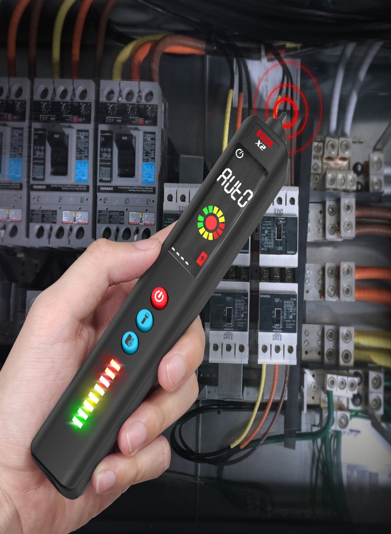 BSIDE X2 Smart Digital Multimeter Infrared Temperature Measuring LCD Screen AC DC Voltage Detector Pen LED Flashlight Accurate and Sensitive Multifunction Voltage Meter Continuity Resistance Frequency Testing with Alarm Buzzer - Image 5