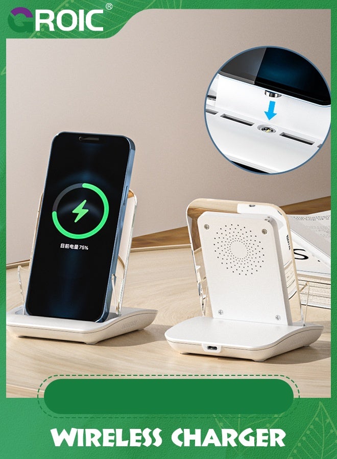 GROIC White Fast Wireless Charger, Desktop Mobile Phone Holder, 10 Watt Fast Charging Mobile Phone Holder Wireless Vertical Charger  - Image 5