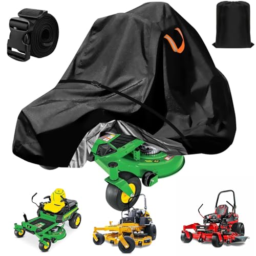 Aibiley ZeroTurn Lawn Mower CoversWaterproof Outdoor Riding Mower CoverFits up to 60 Decks Rider Lawnmower Storage CoverHeavy Duty AntiUV 600D Polyester Tractor Cover Buckle Strap79Lx47Wx55H - Image 1