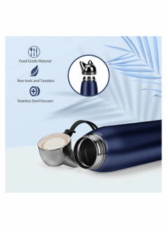 KASTWAVE Cute Cat Water Bottle, Stainless Steel Insulated Water Bottles Thermos Vacuum Travel Coffee Mug for Kids Girls Women Leak-proof Cat Insulated Water Bottle, 320 ml/10.8 oz (Blue)  - Image 3