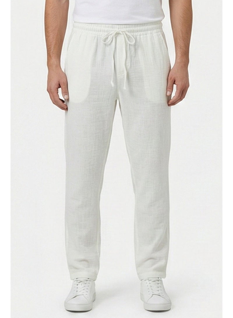 وايت رابيت بنطلون كتان رجالي بتصميم مريح - Image 1